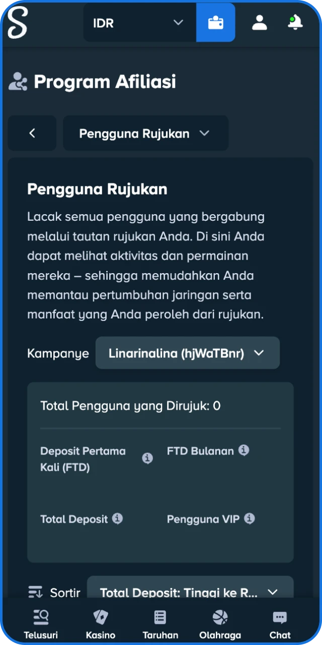 Mulai promosi penawaran menarik sebagai Anggota Program Afiliasi Stake untuk meraih keuntungan besar.