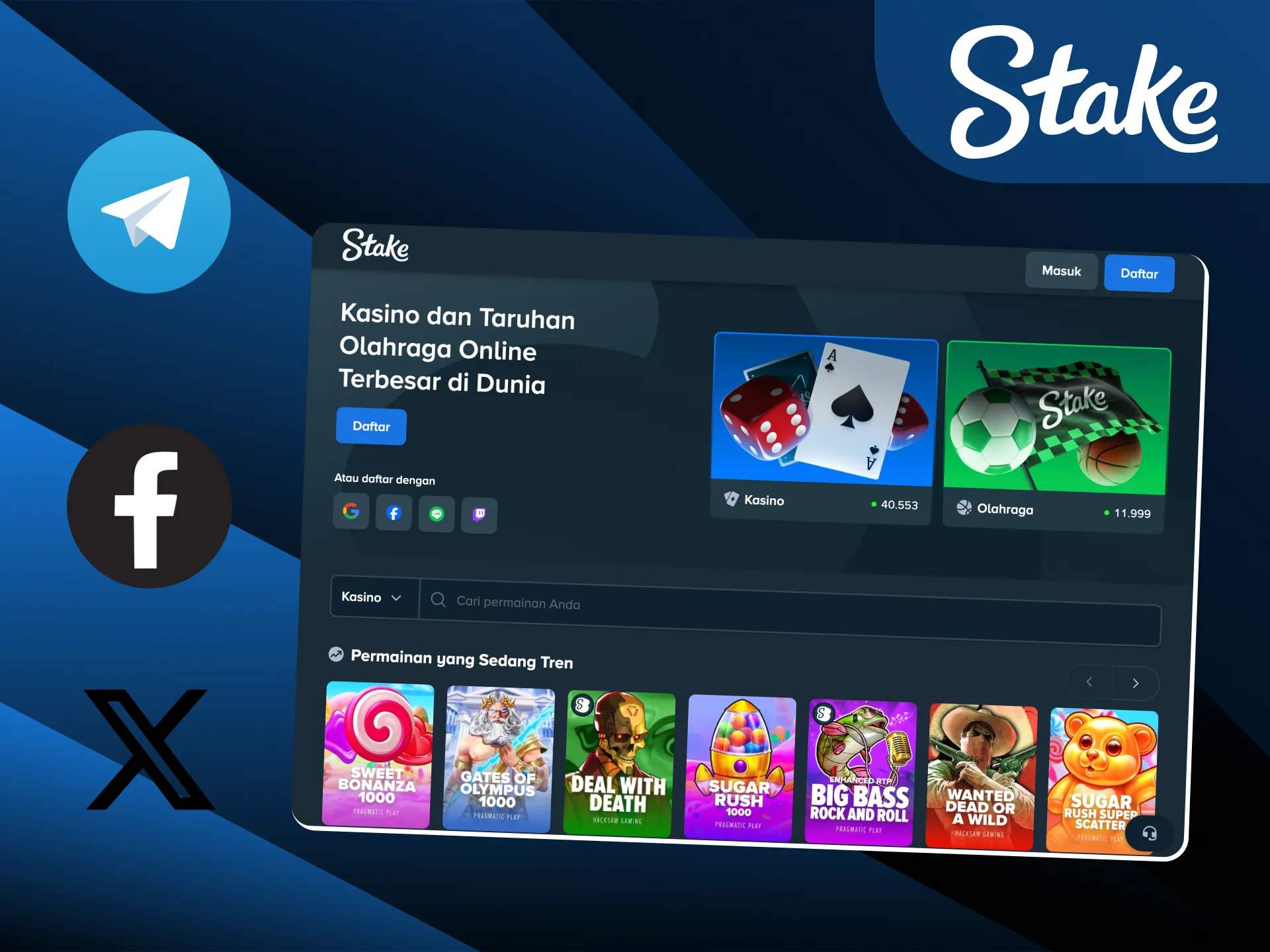 Terhubung dengan bantuan lewat media sosial dan aplikasi pesan instan resmi yang dikelola tim Stake Indonesia.