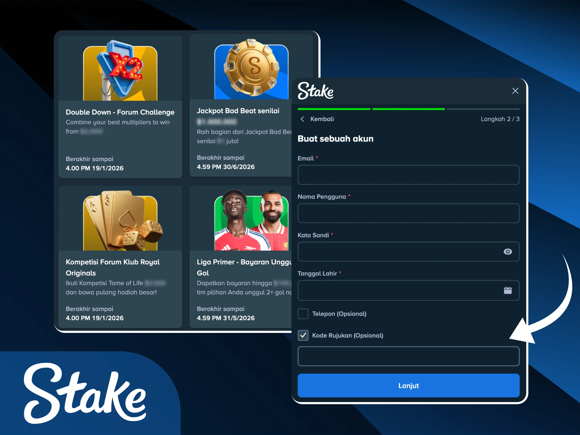 Gunakan kode promo eksklusif untuk mendapatkan saldo tambahan di Stake Indonesia.