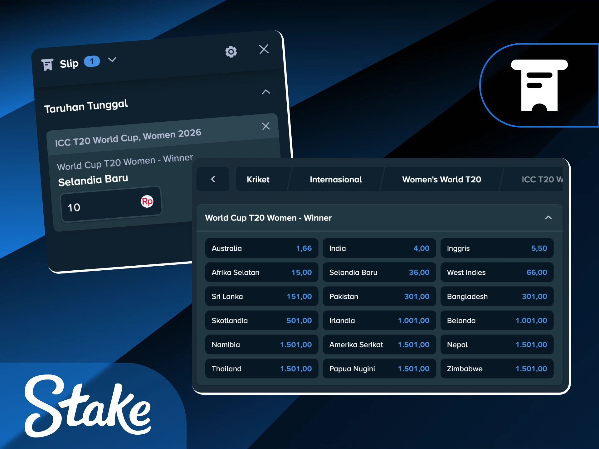 Terapkan tips taruhan kriket yang efektif untuk meningkatkan akurasi kemenangan di Stake Indonesia.