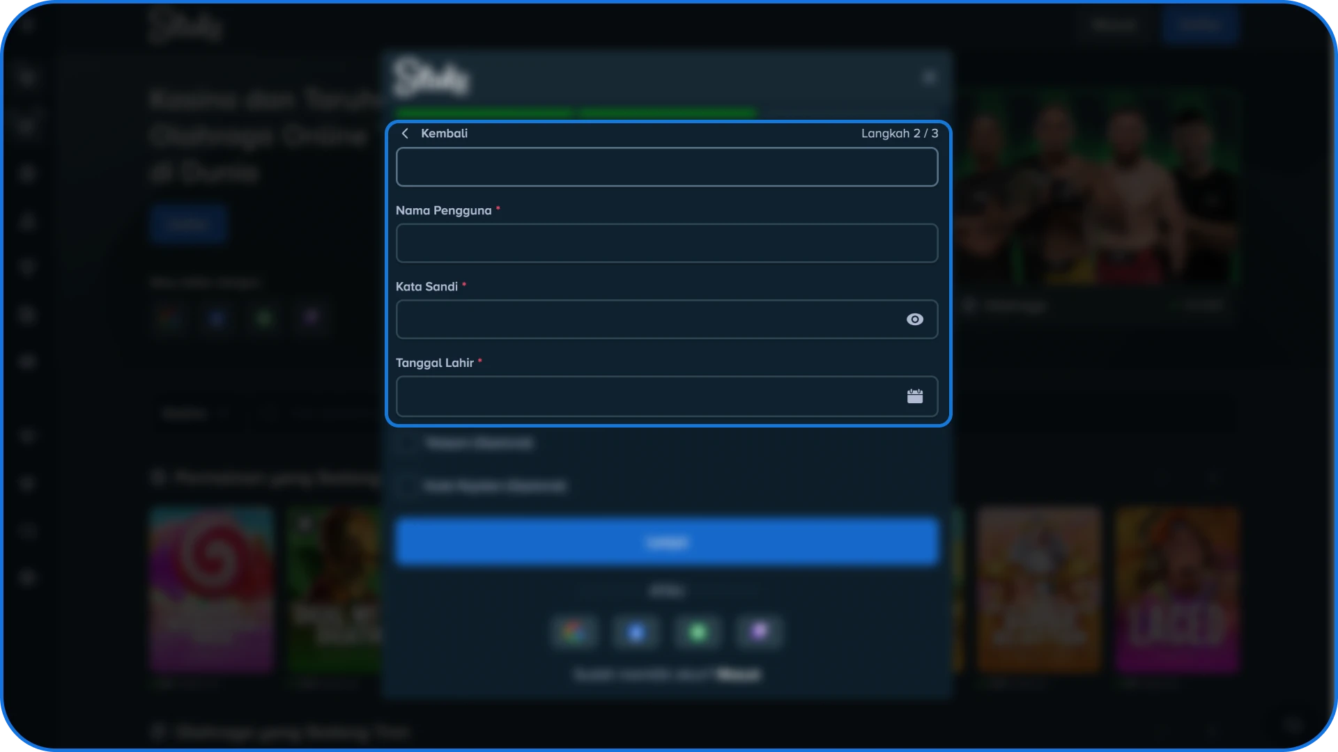 Isi data profil Anda dengan lengkap dan benar di Stake Indonesia.