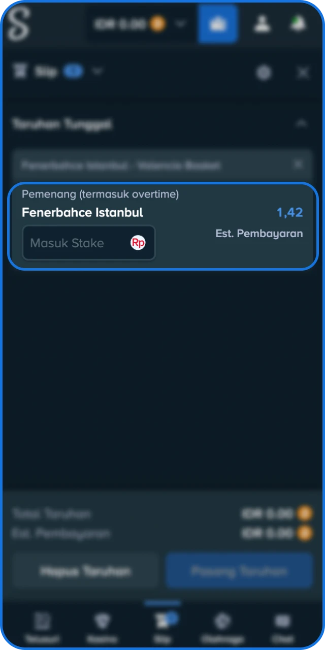Tetapkan nominal taruhan Anda dengan bijak dan segera pasang di sistem Stake Indonesia.
